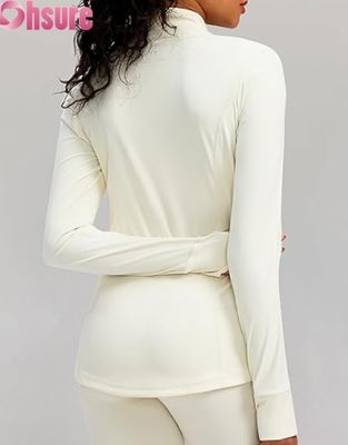 Custom Logo Womens Sports Jacket Breathable Zip-Up Workout Hoodie  Lightweight Activewear Gym Running Jacket for Ladies