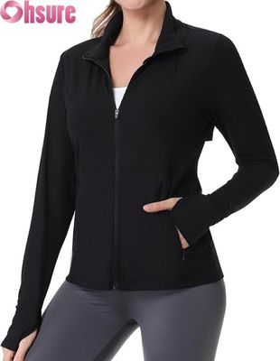 Running Jackets for Women, Full Zip Workout Jacket Athletic Gym Sports Jacket with Zipper Pockets