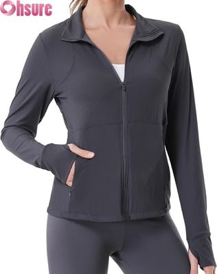 Running Jackets for Women, Full Zip Workout Jacket Athletic Gym Sports Jacket with Zipper Pockets
