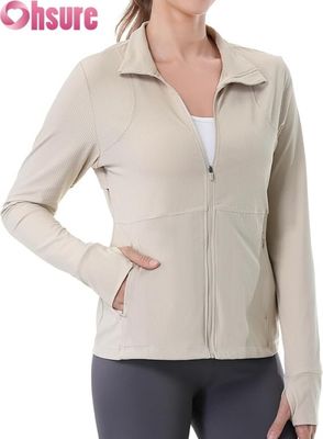 Running Jackets for Women, Full Zip Workout Jacket Athletic Gym Sports Jacket with Zipper Pockets