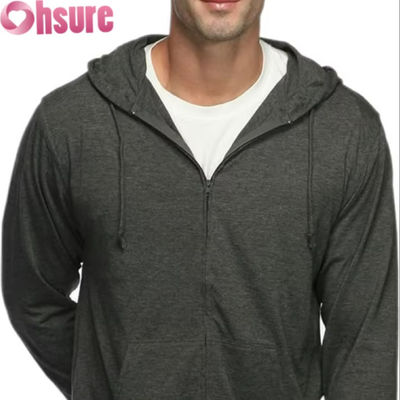 Custom Men's Sport Hoodie Winter Warm Pullover with Zipper and Printed Design