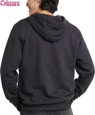 High Quality Custom Logo Men's Hoodie Sweat Pant Tracksuit Set Grey Solid Pattern Cotton Pockets Simple Plain Style