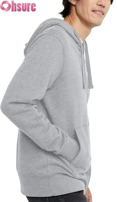 High Quality Custom Logo Men's Hoodie Sweat Pant Tracksuit Set Grey Solid Pattern Cotton Pockets Simple Plain Style