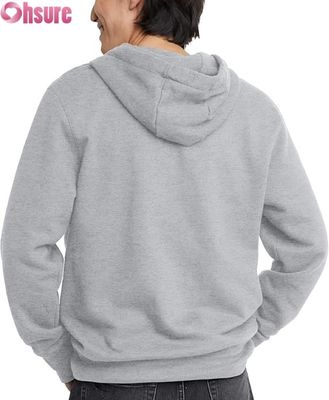 High Quality Custom Logo Men's Hoodie Sweat Pant Tracksuit Set Grey Solid Pattern Cotton Pockets Simple Plain Style