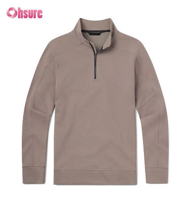 High Quality Custom Embroidery Men's Oversized French Terry Crew Neck Sweatshirt & Heavyweight Quarter Zip Hoodie Solid Pattern