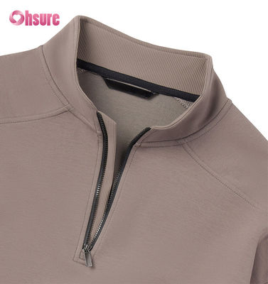 High Quality Custom Embroidery Men's Oversized French Terry Crew Neck Sweatshirt & Heavyweight Quarter Zip Hoodie Solid Pattern
