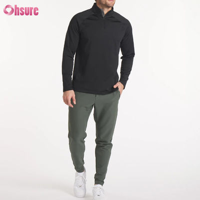 High Quality Custom Embroidery Oversized Men's Crew Neck Sweatshirt 2XL 100% Cotton French Terry Quarter Zip Hoodie