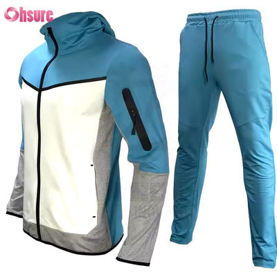 Custom Training Wear Sports 2 Pieces Sets Zipper Jogging Gym Two Piece Set for Men