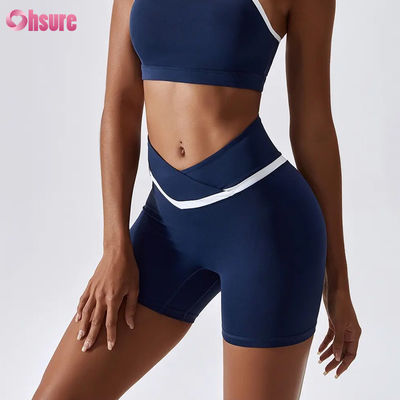 Women's High Waist Trainer Yoga Shorts Candy Color Quick Dry Nude Hot Shorts for Running Gym Fitness Sports Workouts