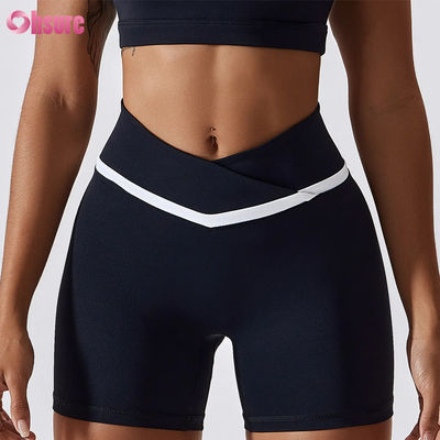 Women's High Waist Trainer Yoga Shorts Candy Color Quick Dry Nude Hot Shorts for Running Gym Fitness Sports Workouts