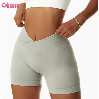 Candy Color Quick Dry Nude Yoga Shorts Hip Lift Running Fitness Shorts Tight Height Waist Sports Leggings