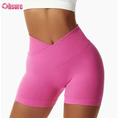 Candy Color Quick Dry Nude Yoga Shorts Hip Lift Running Fitness Shorts Tight Height Waist Sports Leggings