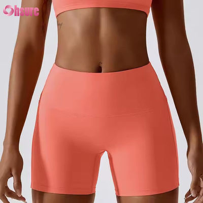 Candy Color Quick Dry Nude Yoga Shorts Hip Lift Running Fitness Shorts Tight Height Waist Sports Leggings