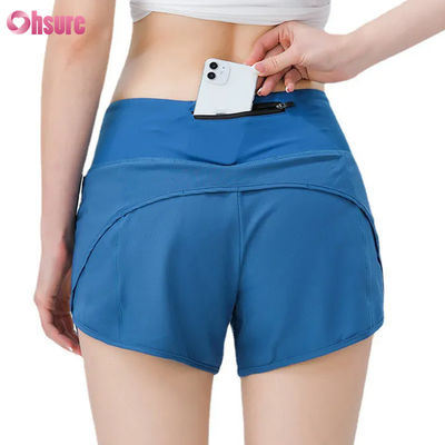 Fashion High Quality Women Active Wear Shorts Athletic Wear Women Running Shorts Nylon Spandex Gym Sweat Shorts With Pockets