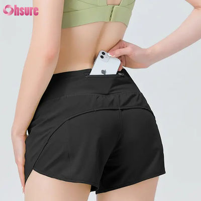 Fashion High Quality Women Active Wear Shorts Athletic Wear Women Running Shorts Nylon Spandex Gym Sweat Shorts With Pockets