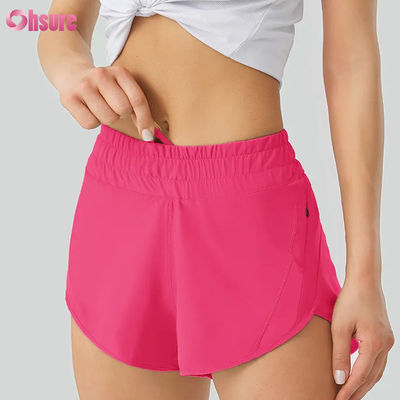 Women's Casual Yoga Shorts Highly Breathable Quick Dry Polyester Workout Pants with Elastic Waist Pockets for Sport & Running
