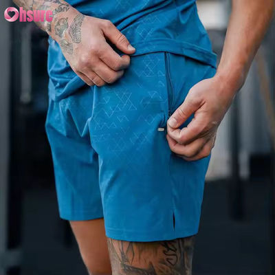 Men's Gym Shorts with Custom Logo Athletic 100%Nylon Woven Active Bottoms for Sports