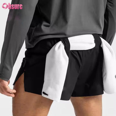 Custom Zipper Pockets Elastic Waist Sports Active Wear Mens Jacquard Print Workout Running Gym Shorts