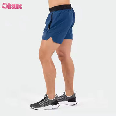 Custom logo on Waistband Polyester Pockets Split Hem Pour Hommes Sports Active Mens Workout Gym Athletic Shorts for Men