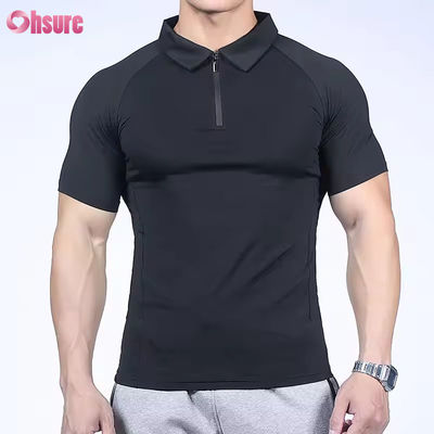 High Quality Quick Drying Ice Silk Fabric Sports Top Breathable Summer Gym Dri Muscle Fit T-shirt Men's Polo Shirt