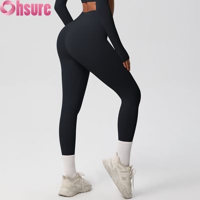 High Waist Butt-Lifting Workout Tights Elastic Waist Fitness Yoga Leggings for Outdoor Cycling Squatproof Nude Pant Skin