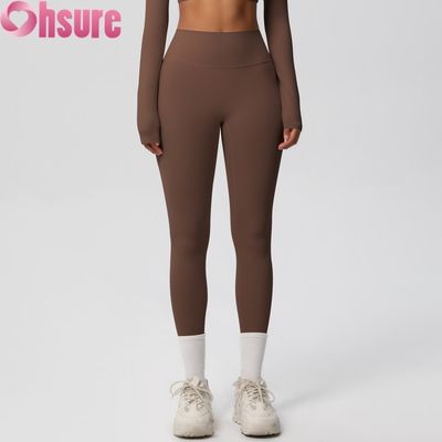 High Waist Butt-Lifting Workout Tights Elastic Waist Fitness Yoga Leggings for Outdoor Cycling Squatproof Nude Pant Skin