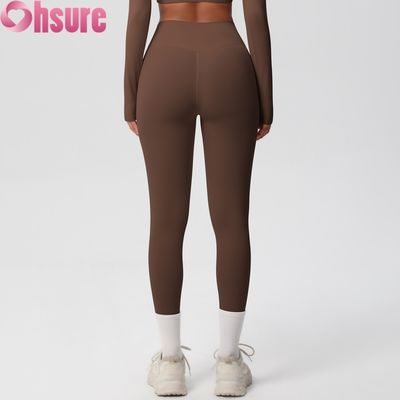 High Waist Butt-Lifting Workout Tights Elastic Waist Fitness Yoga Leggings for Outdoor Cycling Squatproof Nude Pant Skin