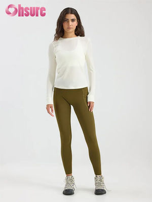 High Rise Leggings Style Gym Wear Moisture Wicking Workout Yoga Leggings Both Side Pockets Solid for Women Pants OEM Yoga Wear