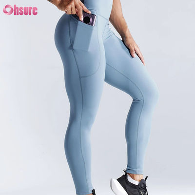 Quick-drying High-waisted High-waist Sports Fitness Leggings Butt Lift  Yoga Leggings Women's Side Pocket Tights