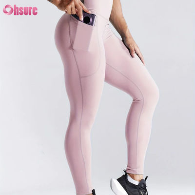 Quick-drying High-waisted High-waist Sports Fitness Leggings Butt Lift  Yoga Leggings Women's Side Pocket Tights