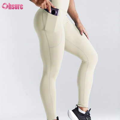 Quick-drying High-waisted High-waist Sports Fitness Leggings Butt Lift  Yoga Leggings Women's Side Pocket Tights