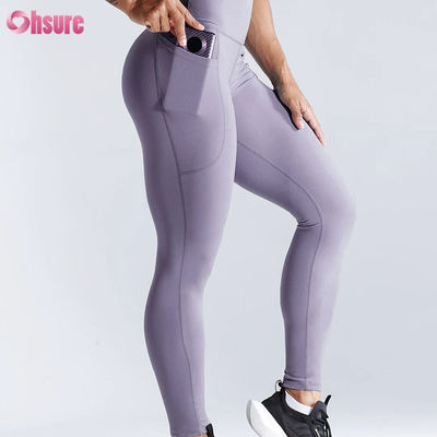 Quick-drying High-waisted High-waist Sports Fitness Leggings Butt Lift  Yoga Leggings Women's Side Pocket Tights