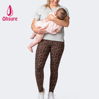 OEM 100%cotton Oversized Tshirt Women Short Sleeve With Zipper Breastfeeding Maternity Clothes