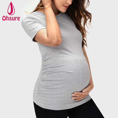 Wholesale Custom Bamboo Soft Nursing Clothing Fitness Breastfeeding Tee Maternity Tops Yoga t Shirt