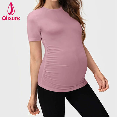 Wholesale Custom Bamboo Soft Nursing Clothing Fitness Breastfeeding Tee Maternity Tops Yoga t Shirt