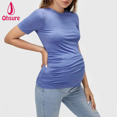 Wholesale Custom Bamboo Soft Nursing Clothing Fitness Breastfeeding Tee Maternity Tops Yoga t Shirt