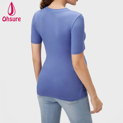 Wholesale Custom Bamboo Soft Nursing Clothing Fitness Breastfeeding Tee Maternity Tops Yoga t Shirt