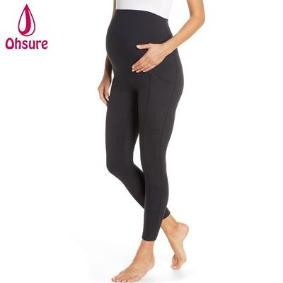 Comfortable Pregnancy Active Tights Super Soft Women Fitness Yoga Pants With Pocket Maternity Leggings