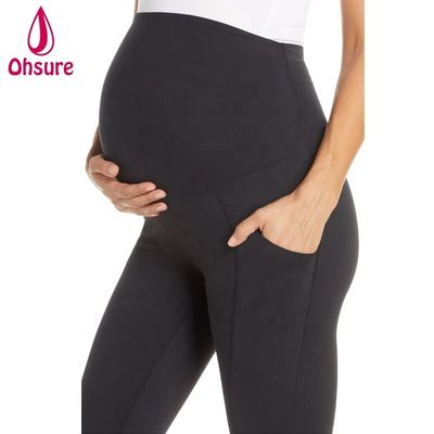 Comfortable Pregnancy Active Tights Super Soft Women Fitness Yoga Pants With Pocket Maternity Leggings