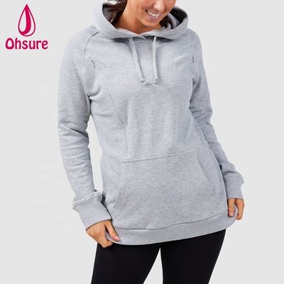 Wholesale Pregnant Women Hooded Sweater Oversized Breastfeeding Fitness Sweatshirts Custom Maternity Nursing Hoodie