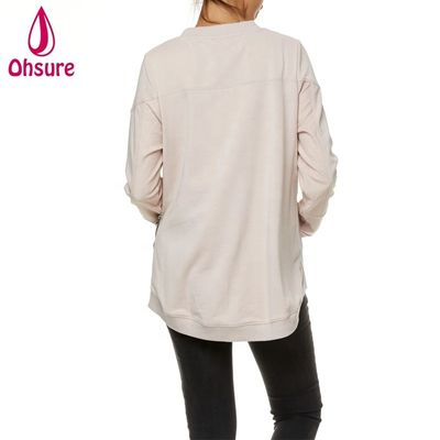 Winter Pregnant Clothes Plus Size Breastfeeding Clothing Soft Fleece Nursing Hoodie With Side Zipper Maternity Sweatshirt Women