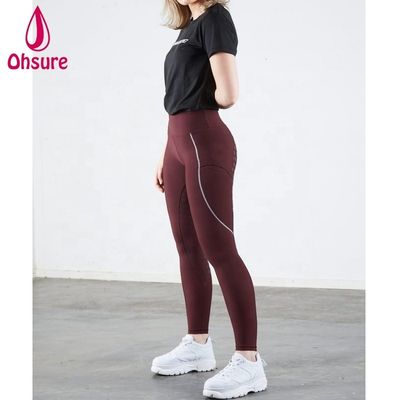 Blue Black Red Women's Equestrian Riding Breeches Elegant Touch Full Seat Silicon Wholesale Customized Horse Riding Tights