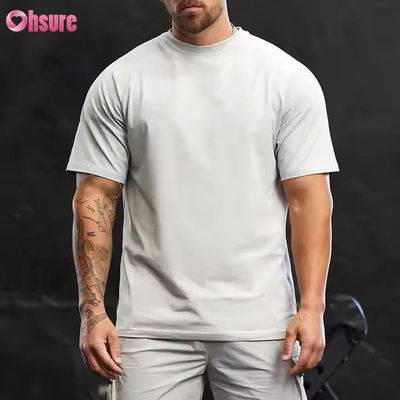 Custom 95% Cotton Spandex Crew Neck Short Raglan Sleeve Relaxed Fit Training Gym t Shirt for Men