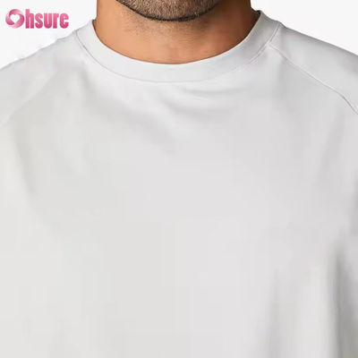 Custom 95% Cotton Spandex Crew Neck Short Raglan Sleeve Relaxed Fit Training Gym t Shirt for Men