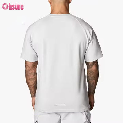 Custom 95% Cotton Spandex Crew Neck Short Raglan Sleeve Relaxed Fit Training Gym t Shirt for Men
