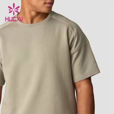 Custom Gray 100% Cotton t Shirt Heavyweight Oversized Tee Running Workout Sports Gym Shirt Men