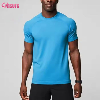 Custom Polyester Spandex Lightweight Breathable Slim Muscle Fitted Sports Gym t Shirt for Men