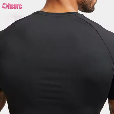 Custom Polyester Spandex Lightweight Slim Fit Raglan Sleeve Quick Muscle Training Top Gym t Shirt for Men