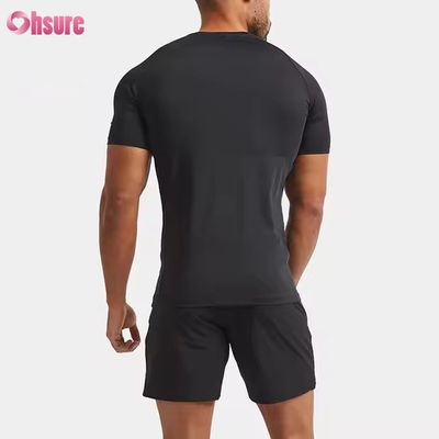 Custom Polyester Spandex Lightweight Slim Fit Raglan Sleeve Quick Muscle Training Top Gym t Shirt for Men
