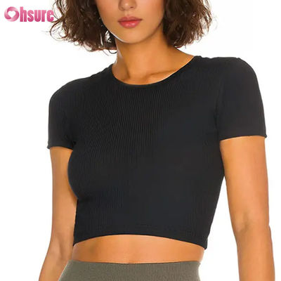 Breathable Quick Dry Naked Feeling High Elastic Beautiful Back Female Sports T-shirt Fitness Workout Running Shirts for Women